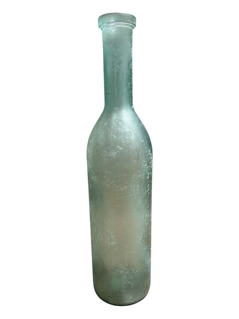 VTG Vidrios San Miguel 29" Frosted Aqua Recycled Glass Floor Vase Spain